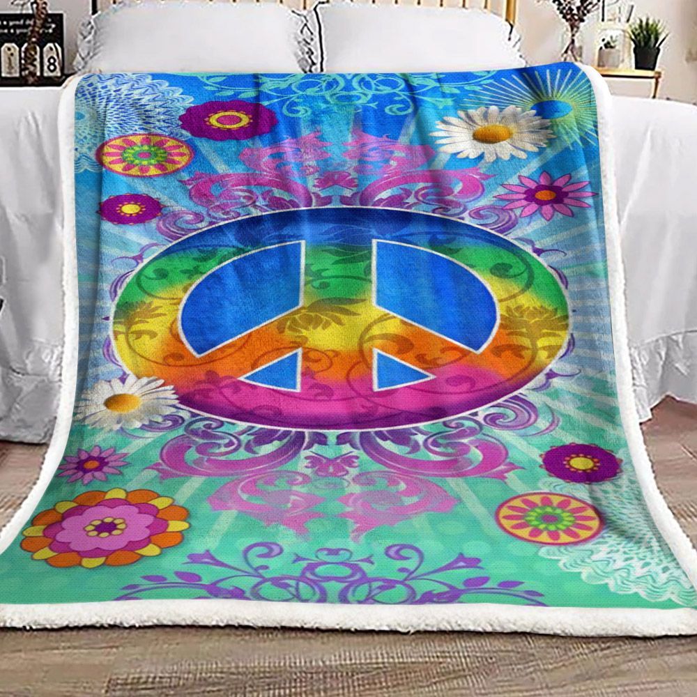 Hippie Sherpa Fleece Blanket