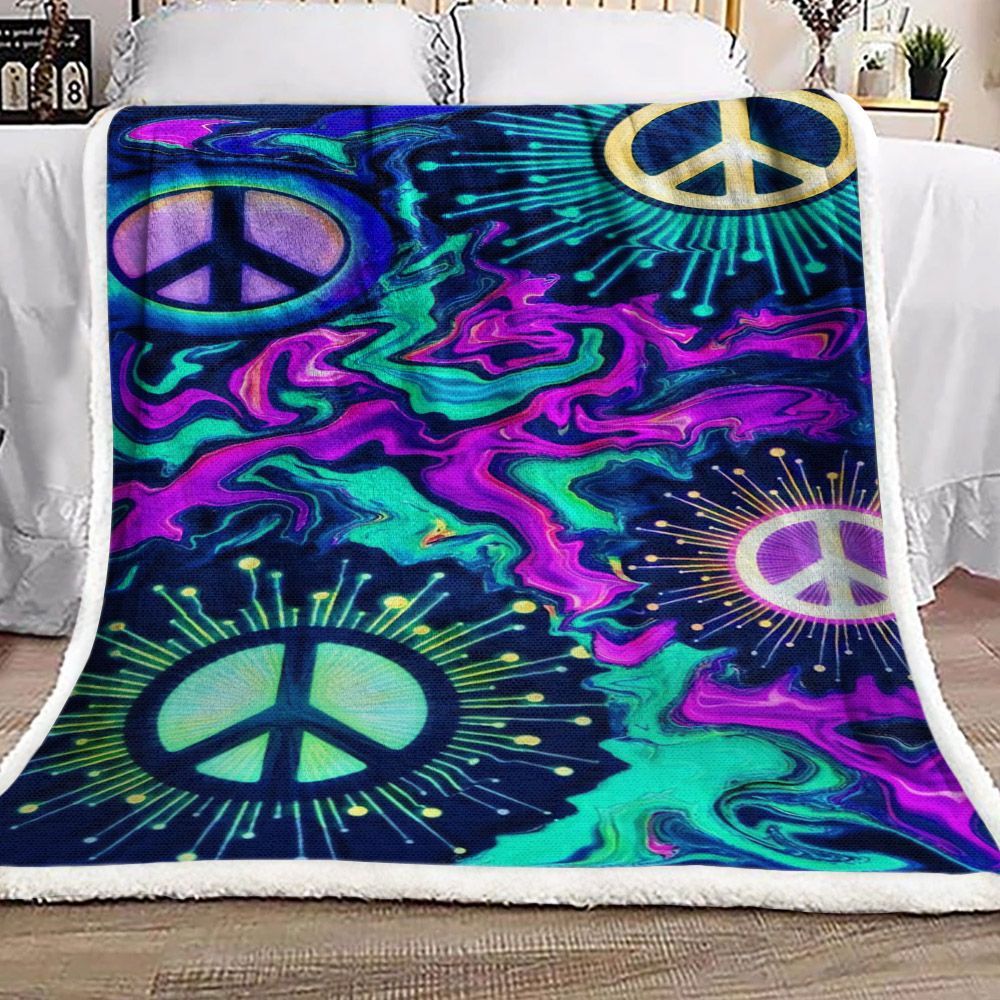 Hippie Sherpa Fleece Blanket