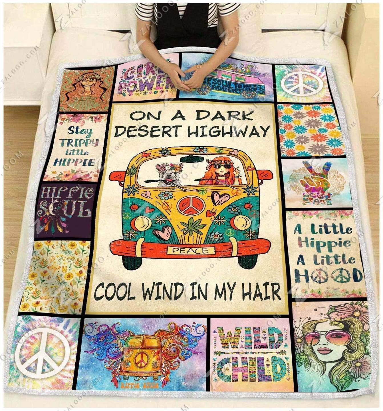 Hippie Bulldog Sherpa Fleece Blanket