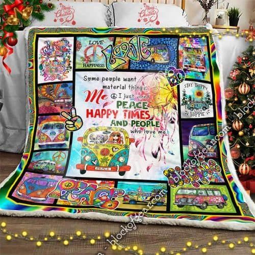 Hippie Bus Sherpa Fleece Blanket