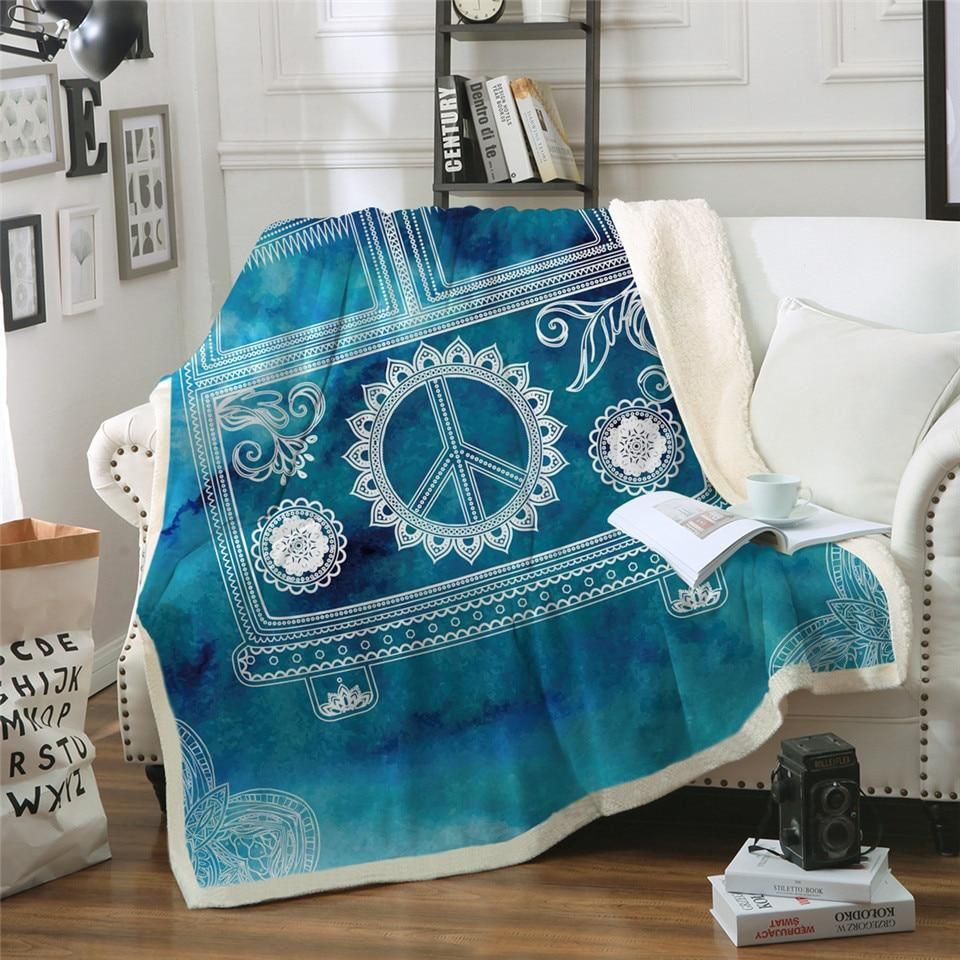 Hippie Bus Sherpa Fleece Blanket