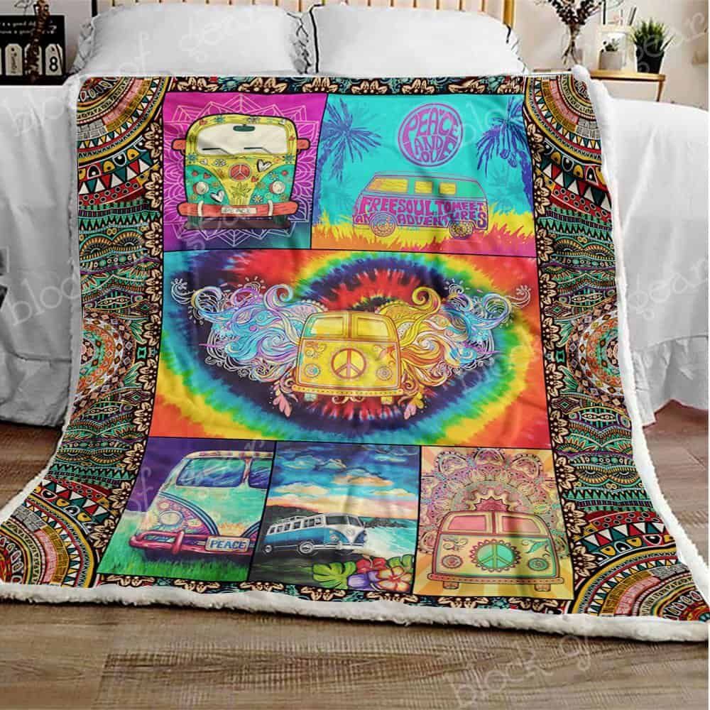 Hippie Bus Fleece Blanket