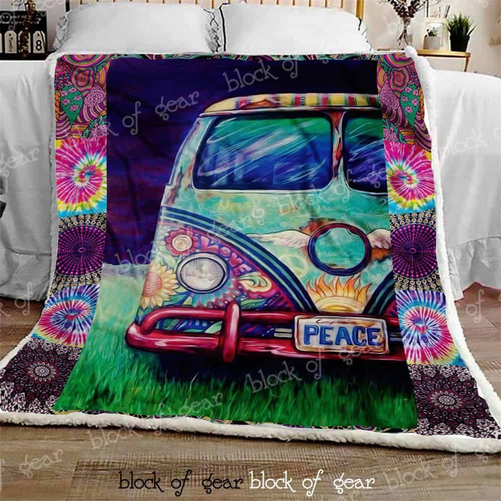 Hippie Bus Fleece Blanket