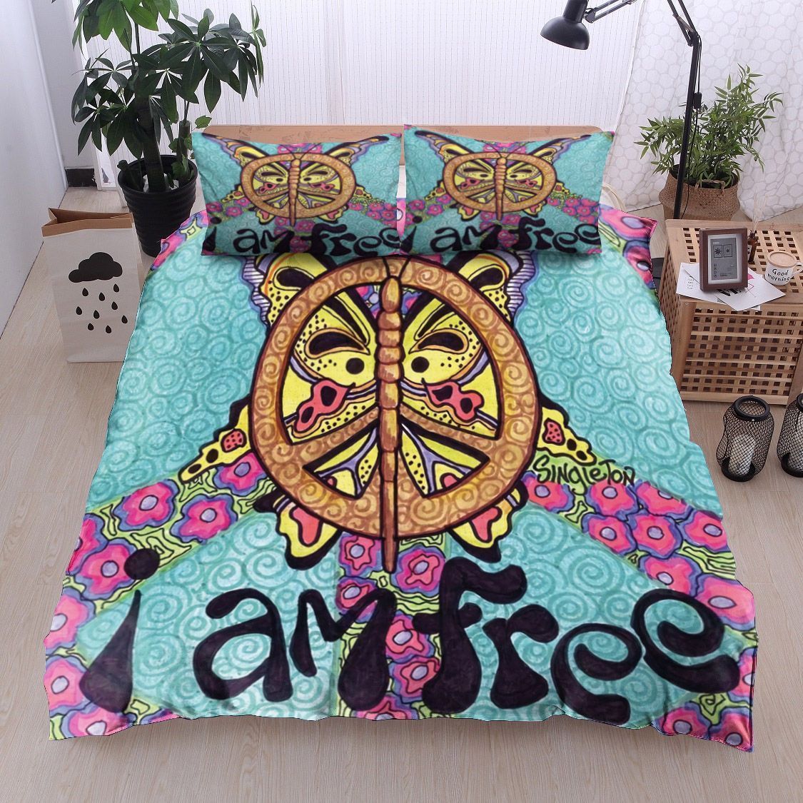 Hippie Butterfly Bedding Set