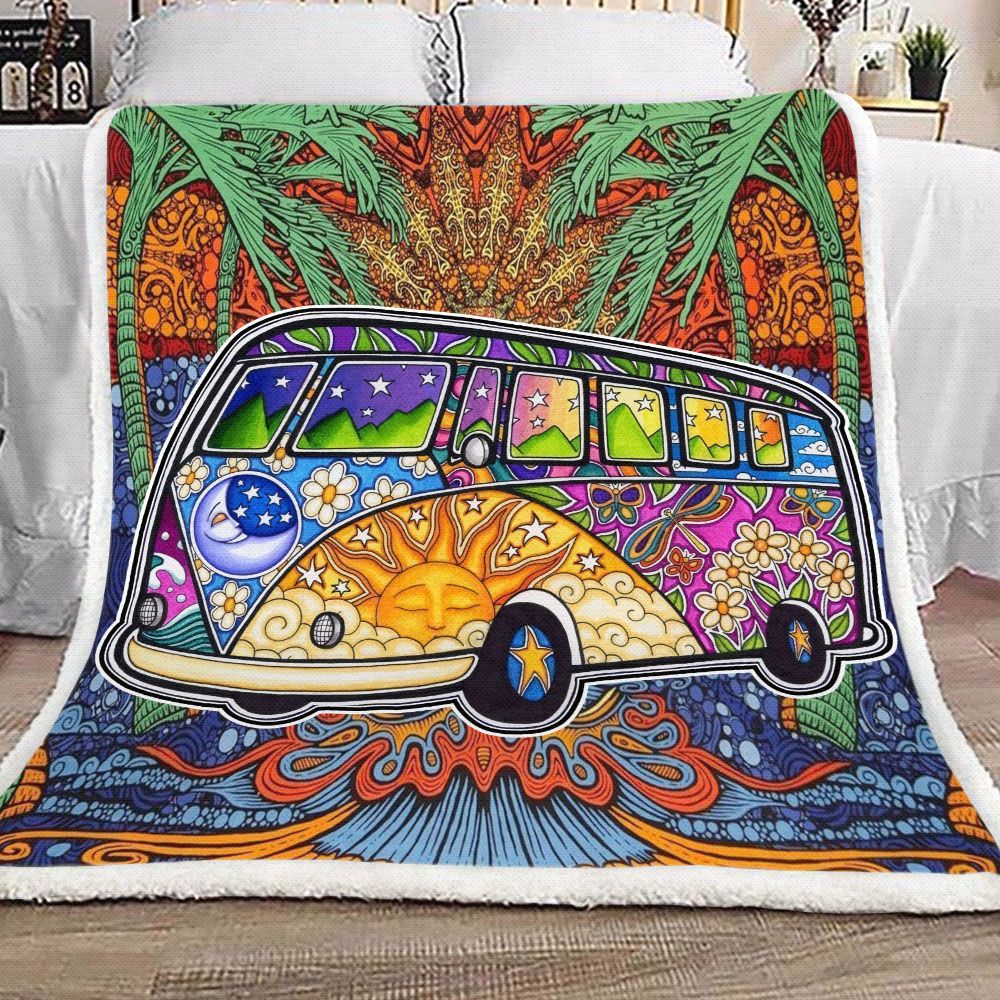 Hippie Car Fleece Blanket