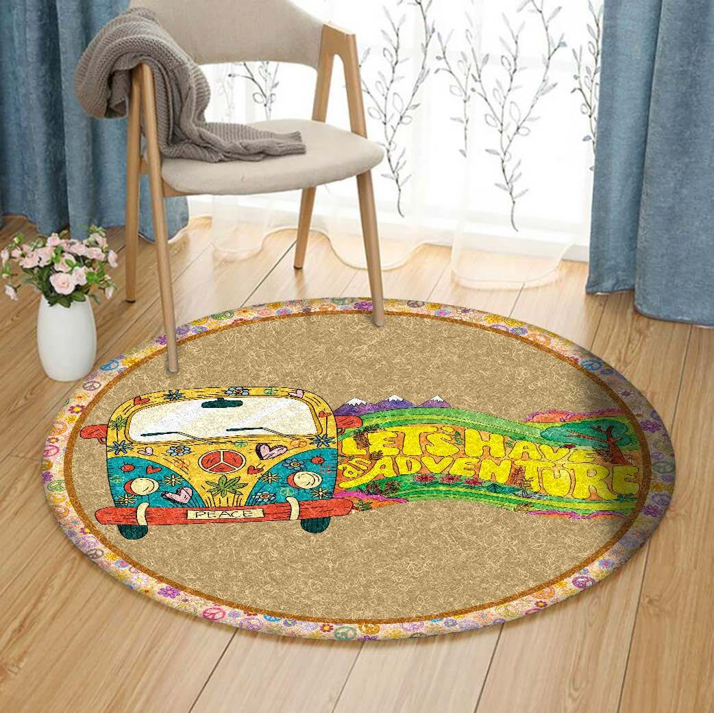 Hippie Car Round Carpet