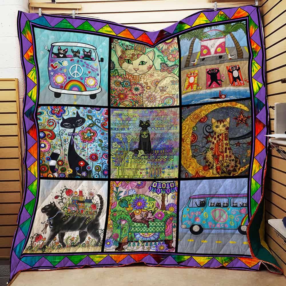 Hippie Cat Quilt P156 Pd Dhc11121703Dd
