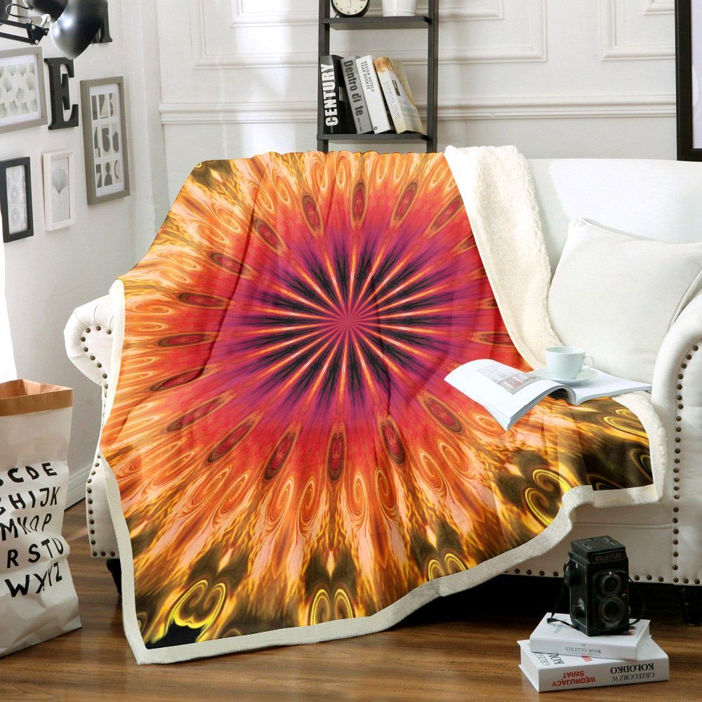 Hippie Sherpa Fleece Blanket