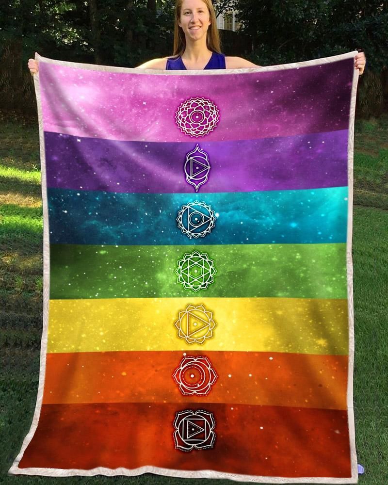 Hippie Chakras Sherpa Fleece Blanket