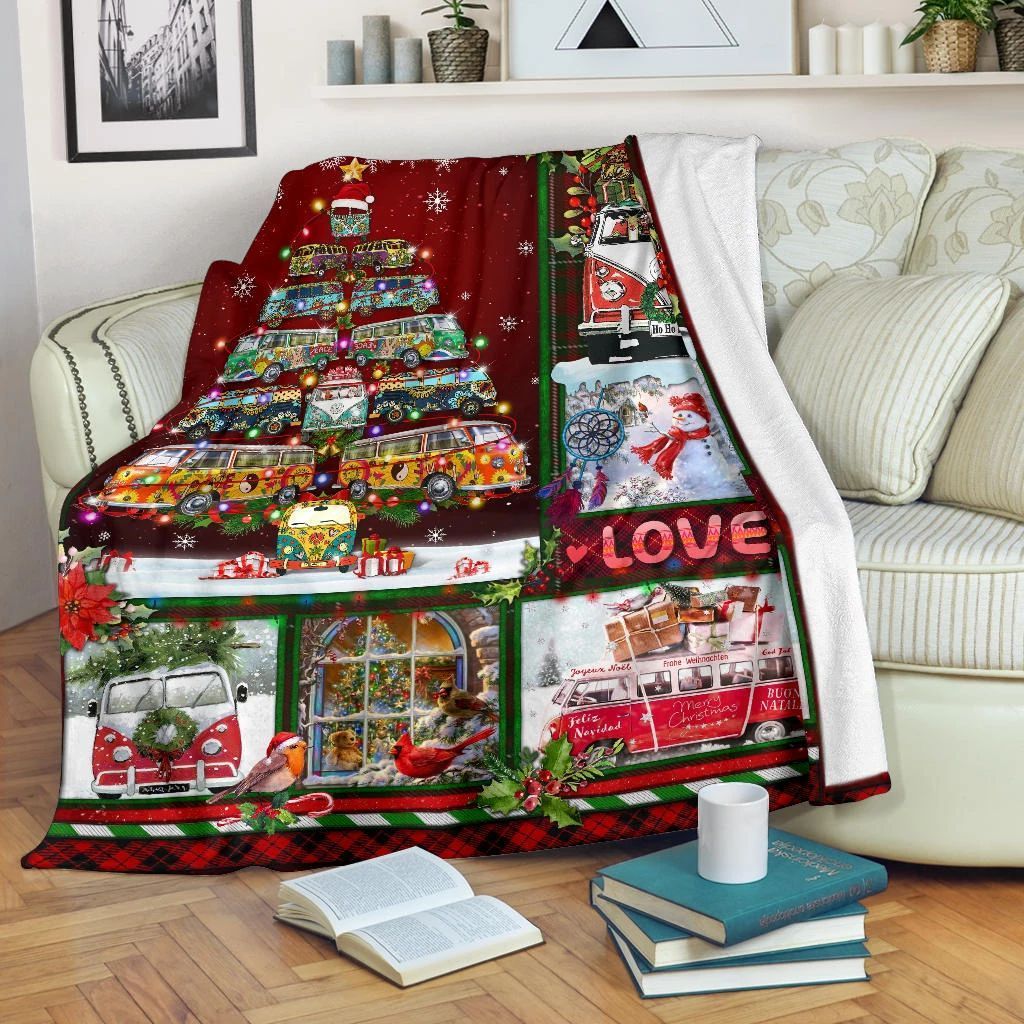 Hippie Christmas Sherpa Fleece Blanket