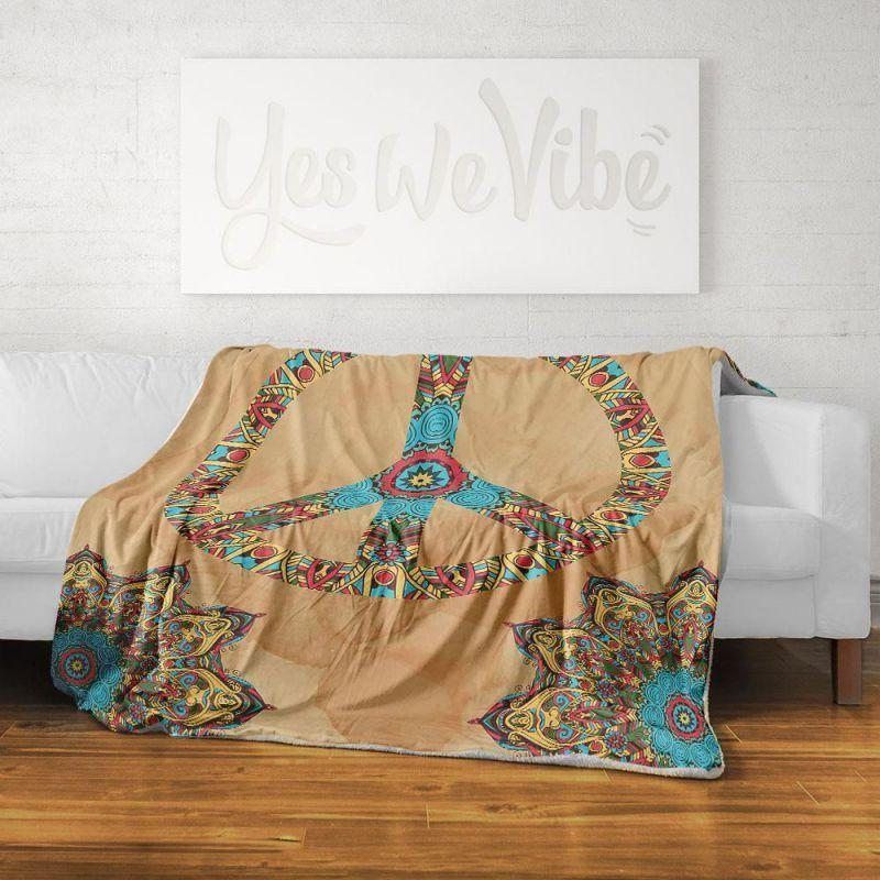 Hippie Sherpa Fleece Blanket