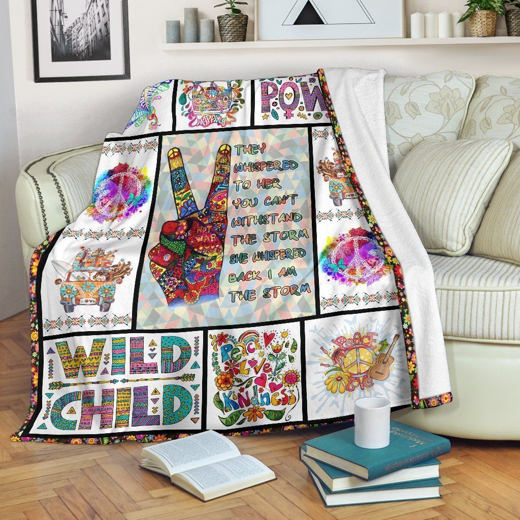 Hippie Sherpa Fleece Blanket