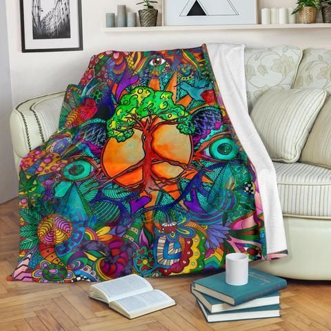 Hippie Sherpa Fleece Blanket