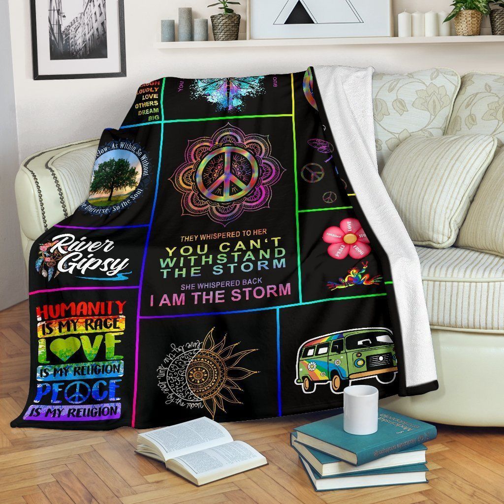 Hippie Sherpa Fleece Blanket