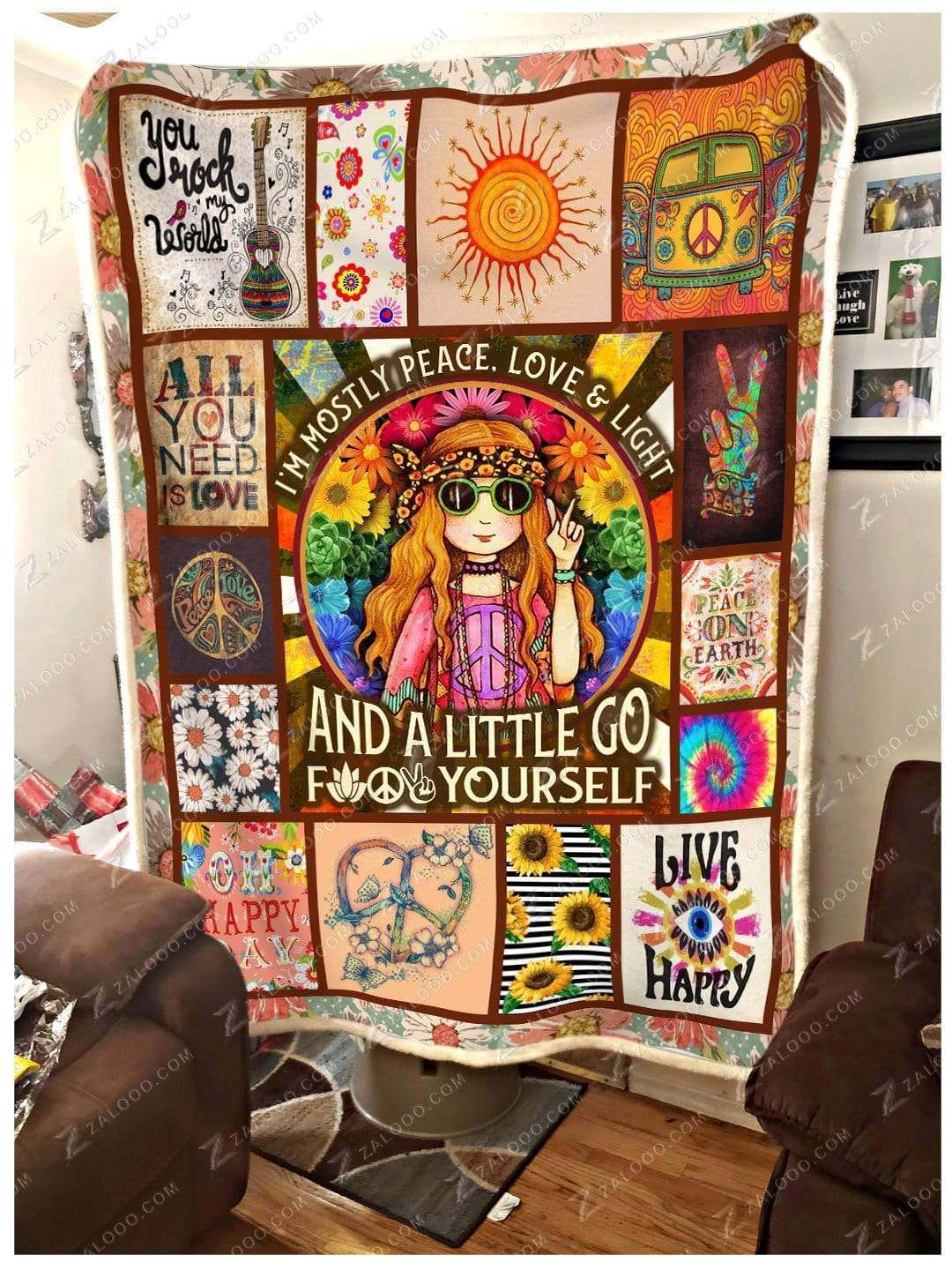 Hippie Sherpa Fleece Blanket