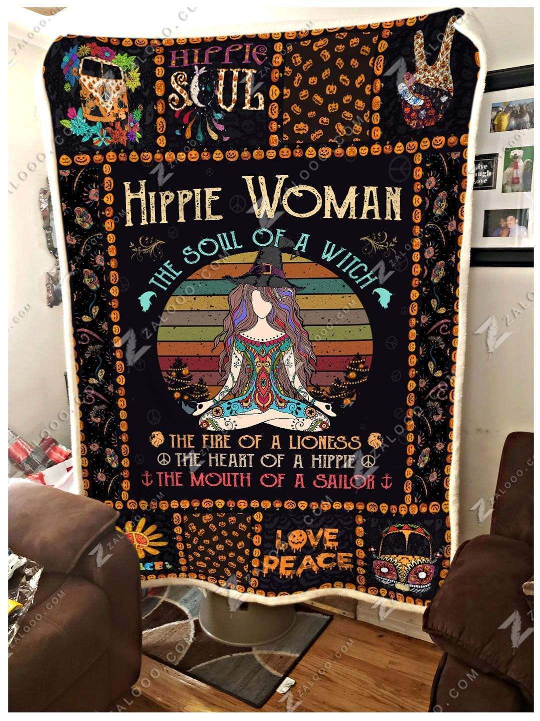 Hippie Sherpa Fleece Blanket