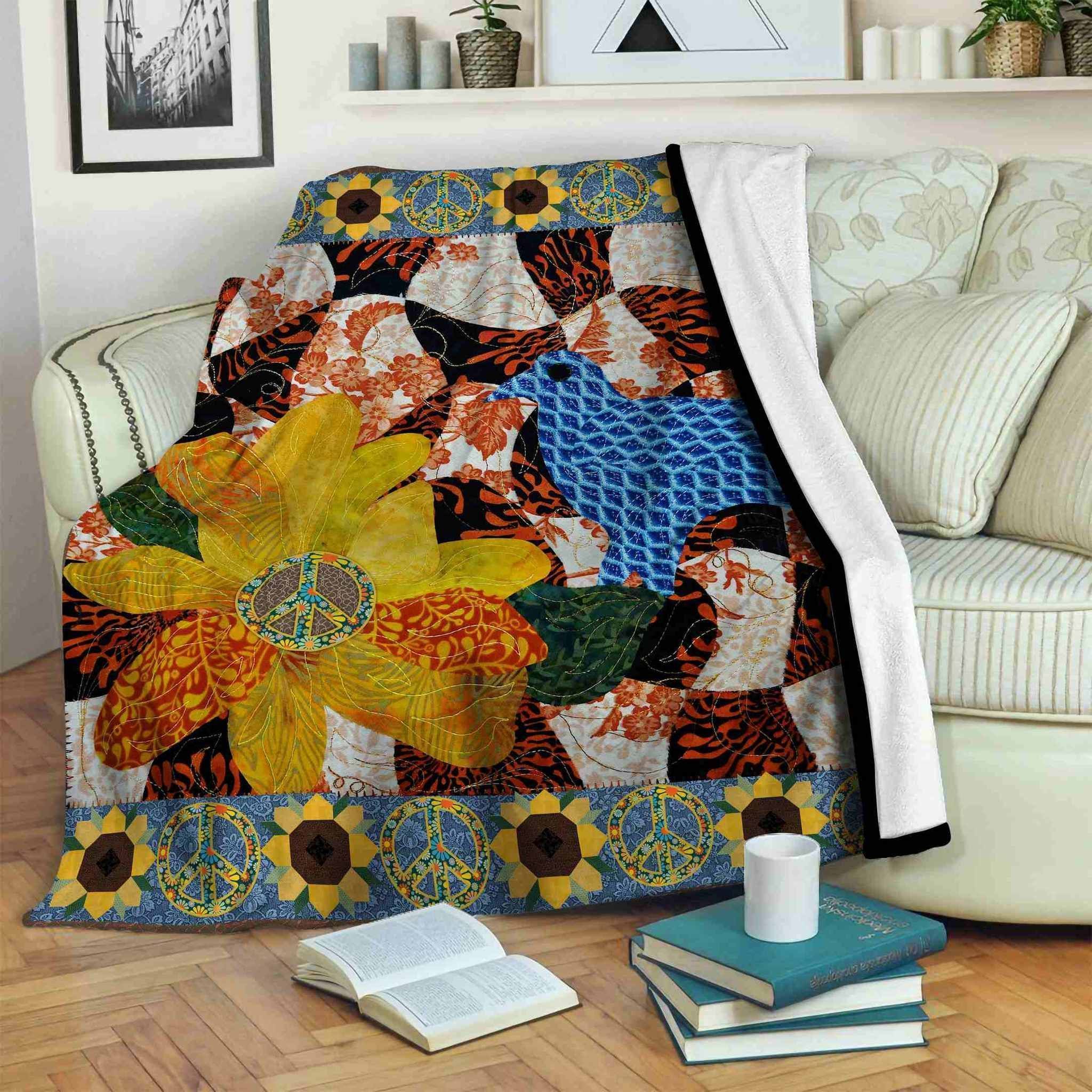 Hippie Sherpa Fleece Blanket