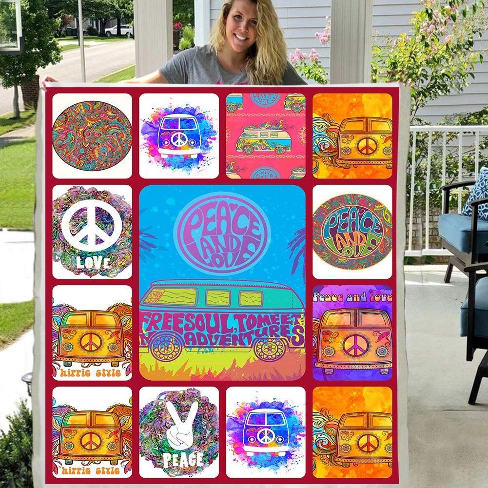 Hippie Sherpa Fleece Blanket