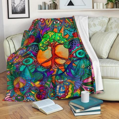 Hippie Sherpa Fleece Blanket