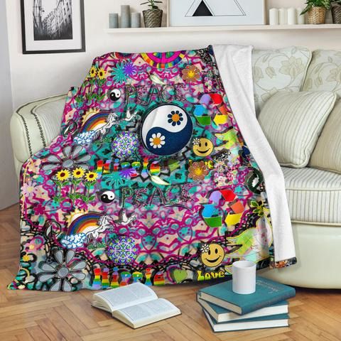 Hippie Sherpa Fleece Blanket