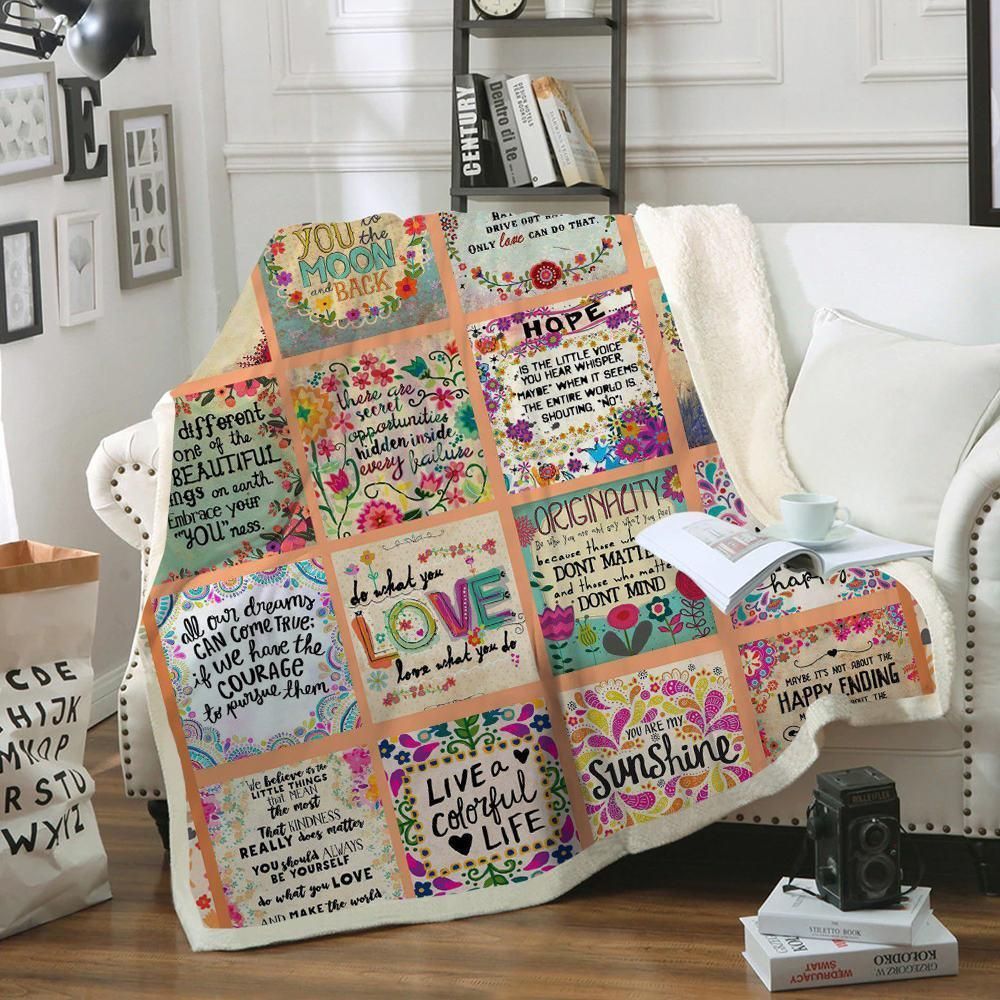 Hippie Sherpa Fleece Blanket