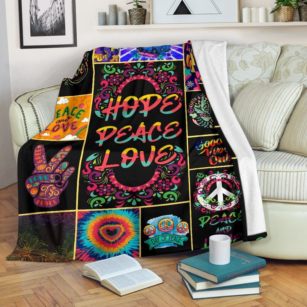 Hippie Sherpa Fleece Blanket
