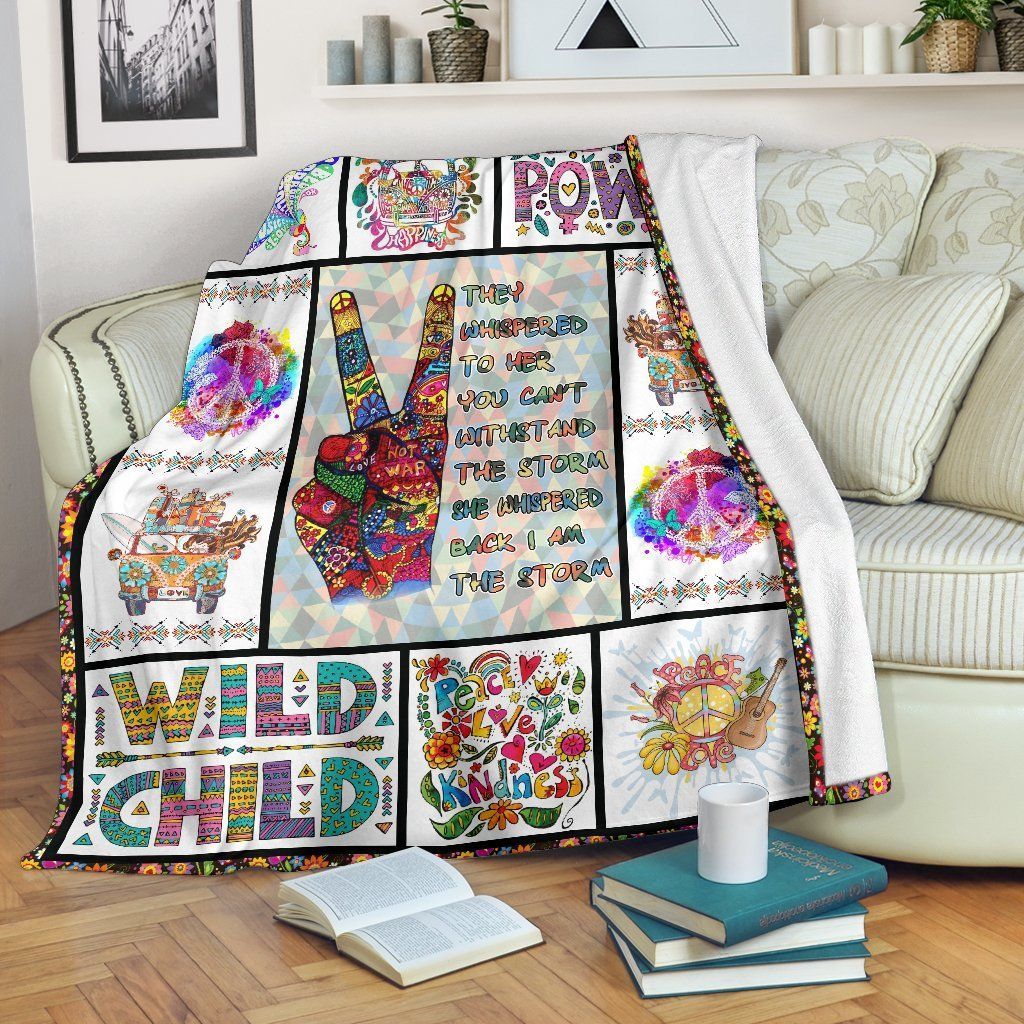 Hippie Sherpa Fleece Blanket