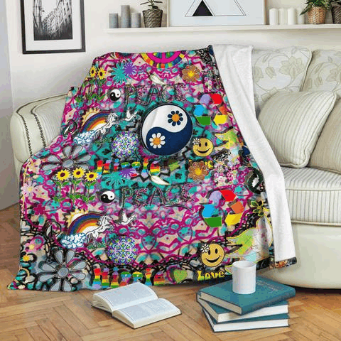 Hippie Sherpa Fleece Blanket