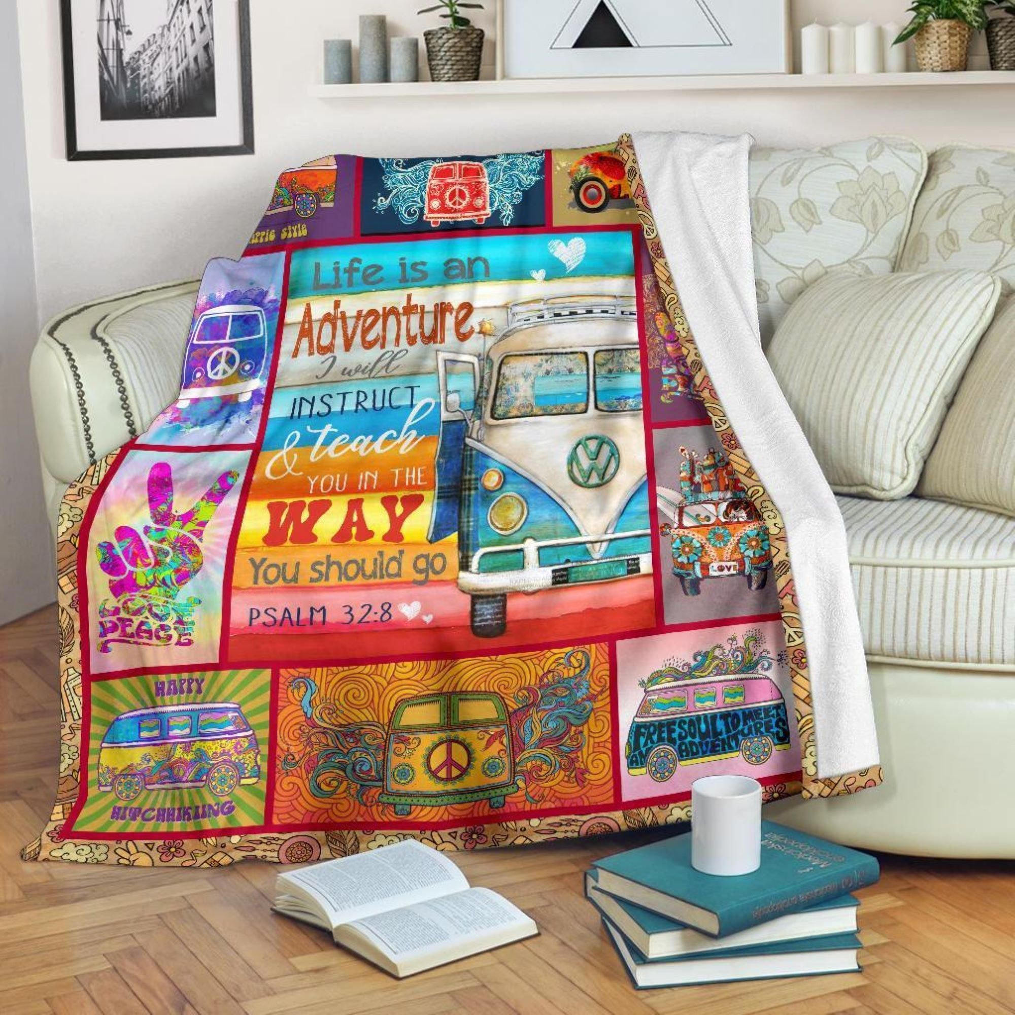 Hippie Sherpa Fleece Blanket