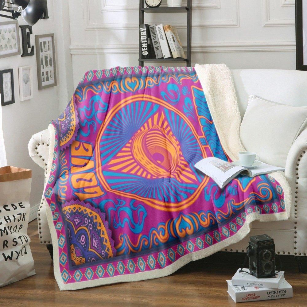 Hippie Sherpa Fleece Blanket
