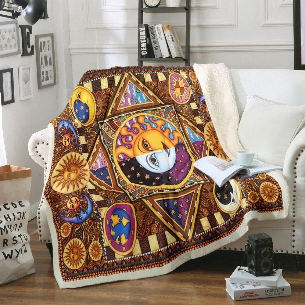 Hippie Sherpa Fleece Blanket