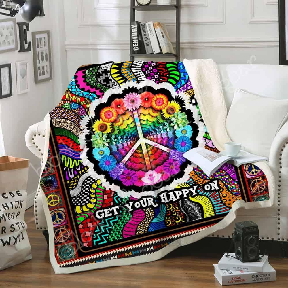 Hippie Sherpa Fleece Blanket
