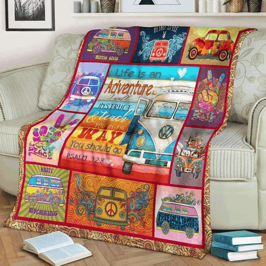 Hippie Sherpa Fleece Blanket