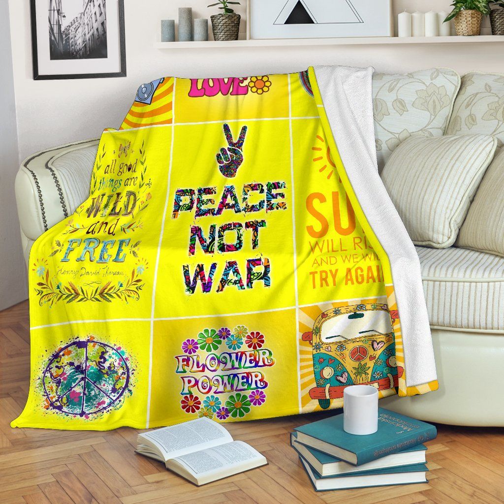 Hippie Sherpa Fleece Blanket