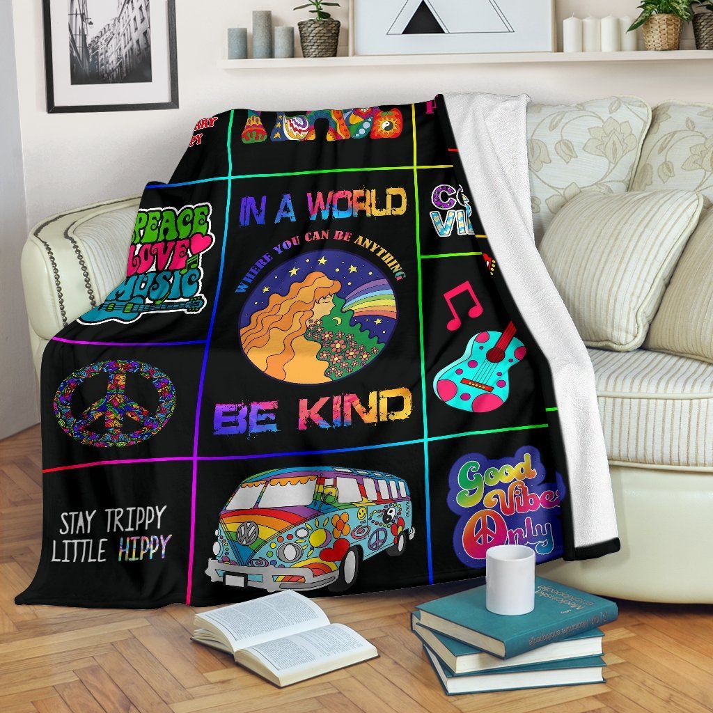 Hippie Sherpa Fleece Blanket