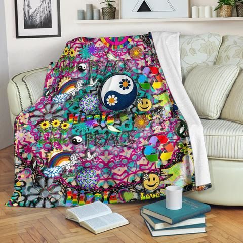 Hippie Sherpa Fleece Blanket