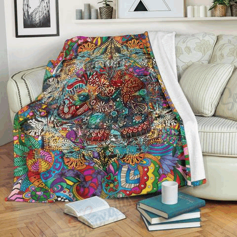 Hippie Color Pattern Fleece Blanket