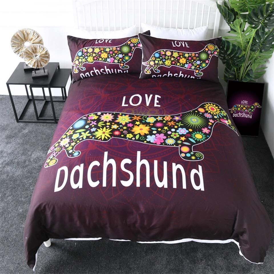 Hippie Dachshund Bedding Set