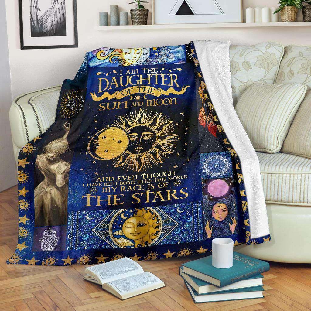 Hippie – Daughter Of The Sun And Moon Fleece Blanket
