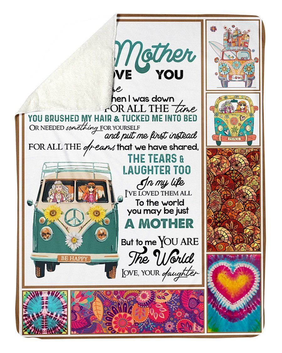 Hippie Daughter To Mom Sherpa Fleece Blanket
