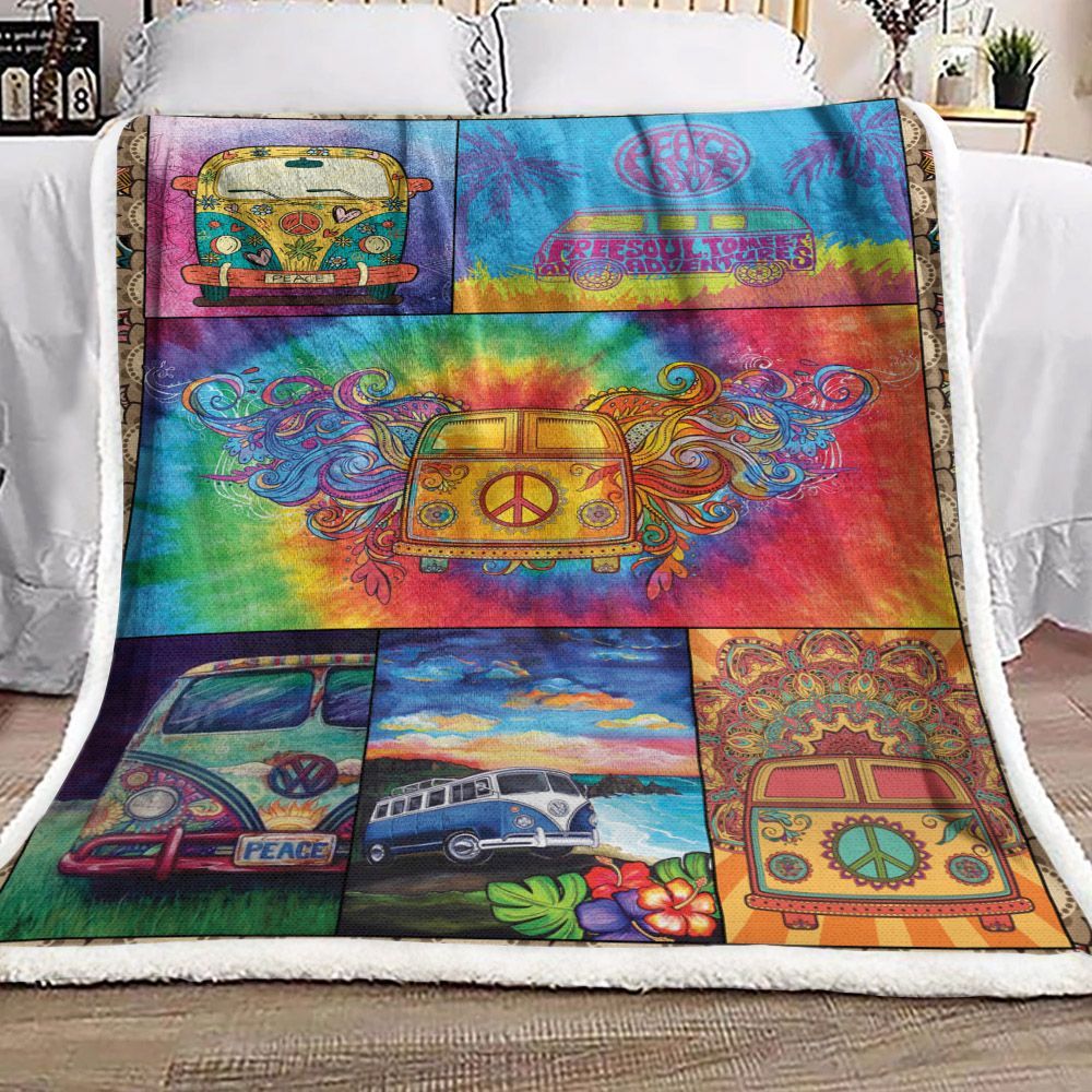 Hippie Sherpa Fleece Blanket
