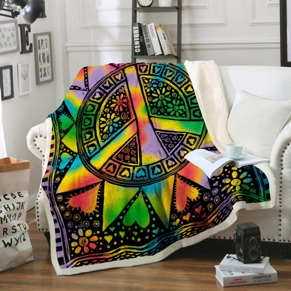 Hippie Sherpa Fleece Blanket
