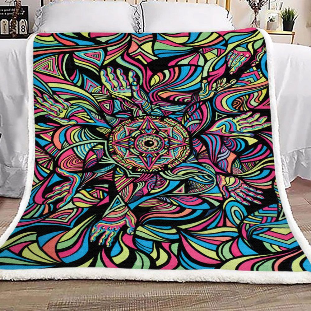 Hippie Sherpa Fleece Blanket