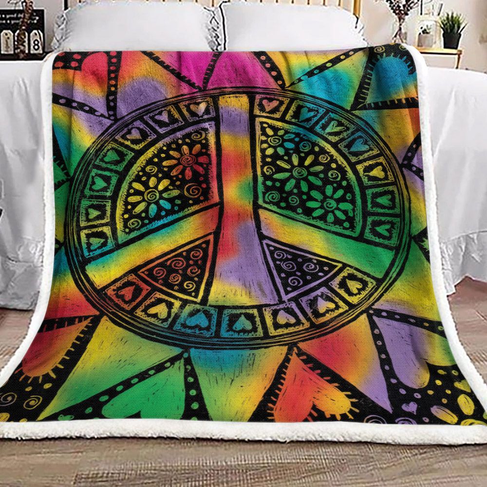 Hippie Sherpa Fleece Blanket