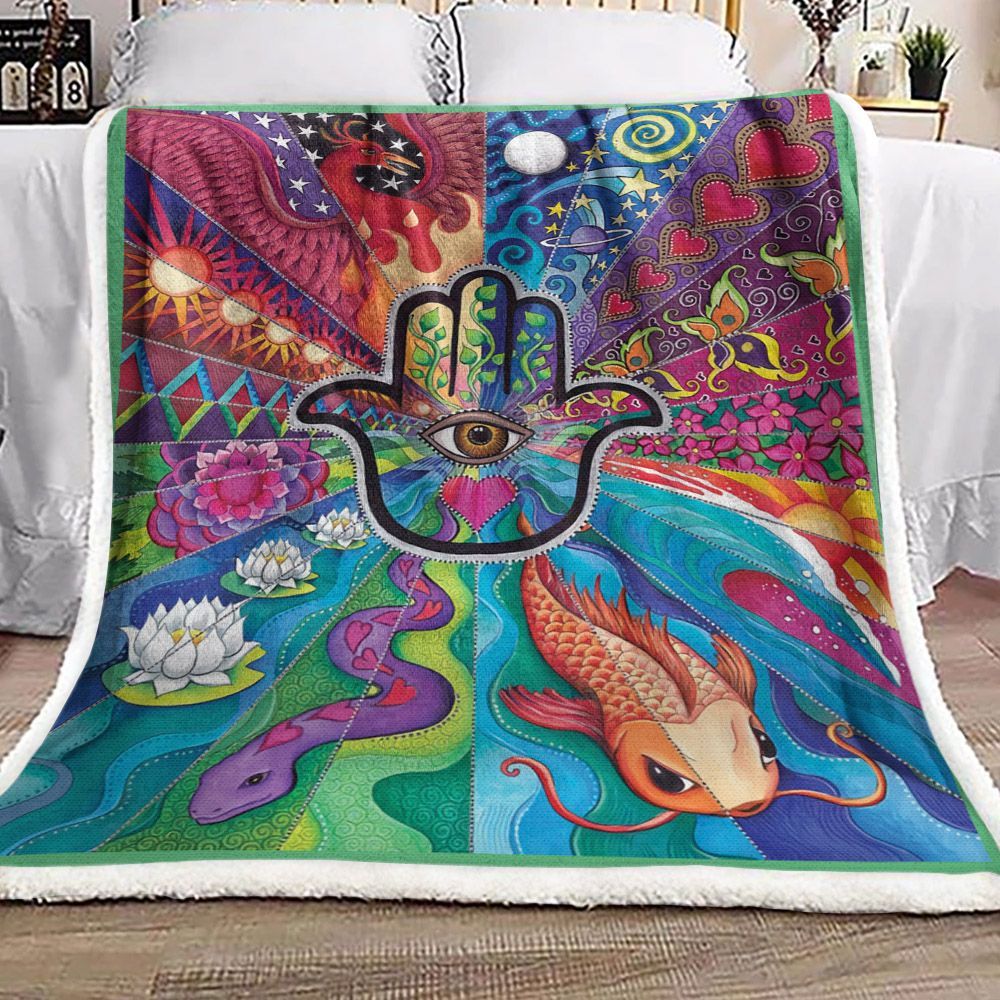 Hippie Sherpa Fleece Blanket