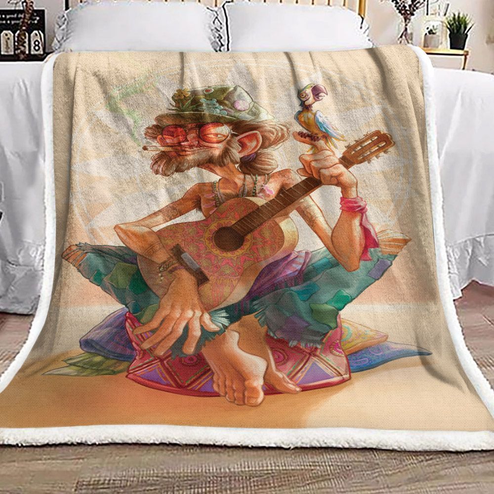 Hippie Sherpa Fleece Blanket