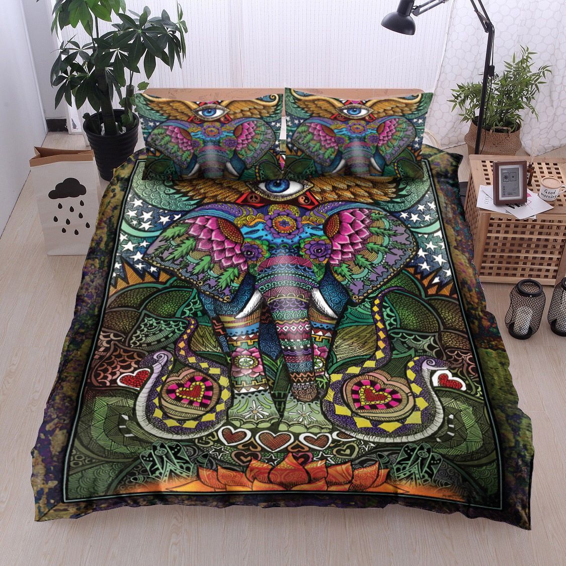Hippie Elephant Bedding Set