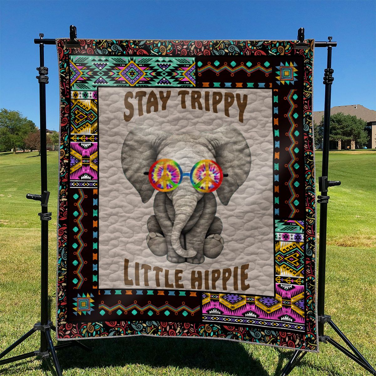 Hippie Elephant GS0109042OD Quilt Blanket