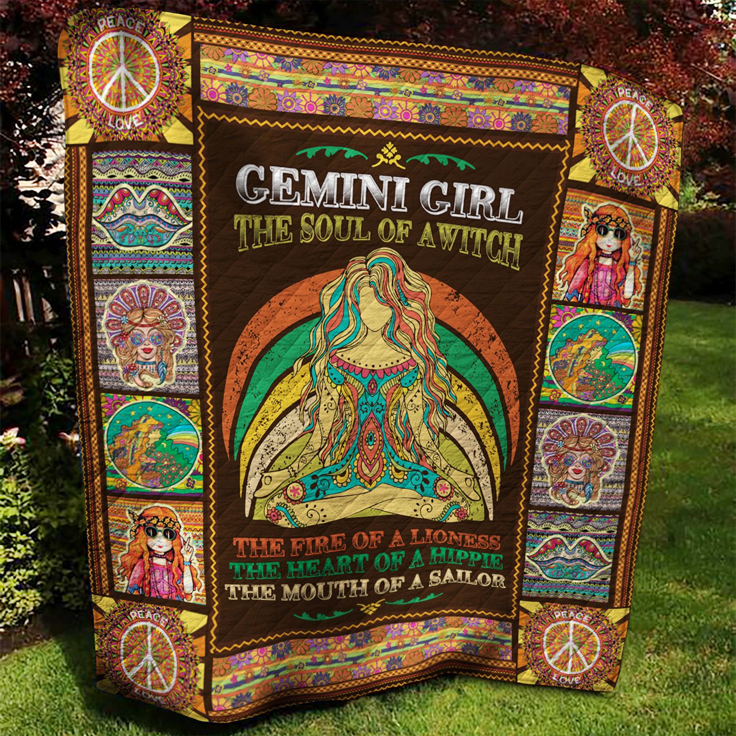 Hippie Gemini Girl Quilt Blanket AAA220705TA