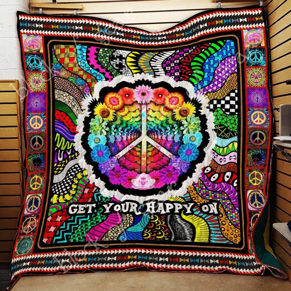 Hippie Get Your Happy On Quilt Blanket Dhc03011484Dd